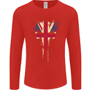 Union Jack Skull Gym St. George's Day Mens Long Sleeve T-Shirt Red