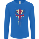 Union Jack Skull Gym St. George's Day Mens Long Sleeve T-Shirt Royal Blue