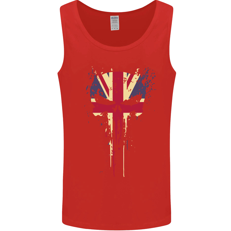 Union Jack Skull Gym St. George's Day Mens Vest Tank Top Red