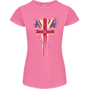 Union Jack Skull Gym St. George's Day Womens Petite Cut T-Shirt Azalea