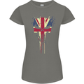 Union Jack Skull Gym St. George's Day Womens Petite Cut T-Shirt Charcoal