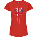 Union Jack Skull Gym St. George's Day Womens Petite Cut T-Shirt Red
