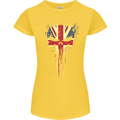 Union Jack Skull Gym St. George's Day Womens Petite Cut T-Shirt Yellow