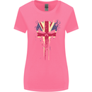 Union Jack Skull Gym St. George's Day Womens Wider Cut T-Shirt Azalea