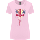 Union Jack Skull Gym St. George's Day Womens Wider Cut T-Shirt Light Pink