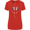 Union Jack Skull Gym St. George's Day Womens Wider Cut T-Shirt Red