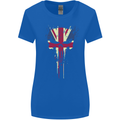 Union Jack Skull Gym St. George's Day Womens Wider Cut T-Shirt Royal Blue