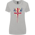 Union Jack Skull Gym St. George's Day Womens Wider Cut T-Shirt Sports Grey