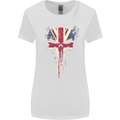 Union Jack Skull Gym St. George's Day Womens Wider Cut T-Shirt White