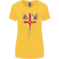 Union Jack Skull Gym St. George's Day Womens Wider Cut T-Shirt Yellow