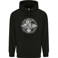 Universe Clock Cosmos Planets Space Mens 80% Cotton Hoodie Black