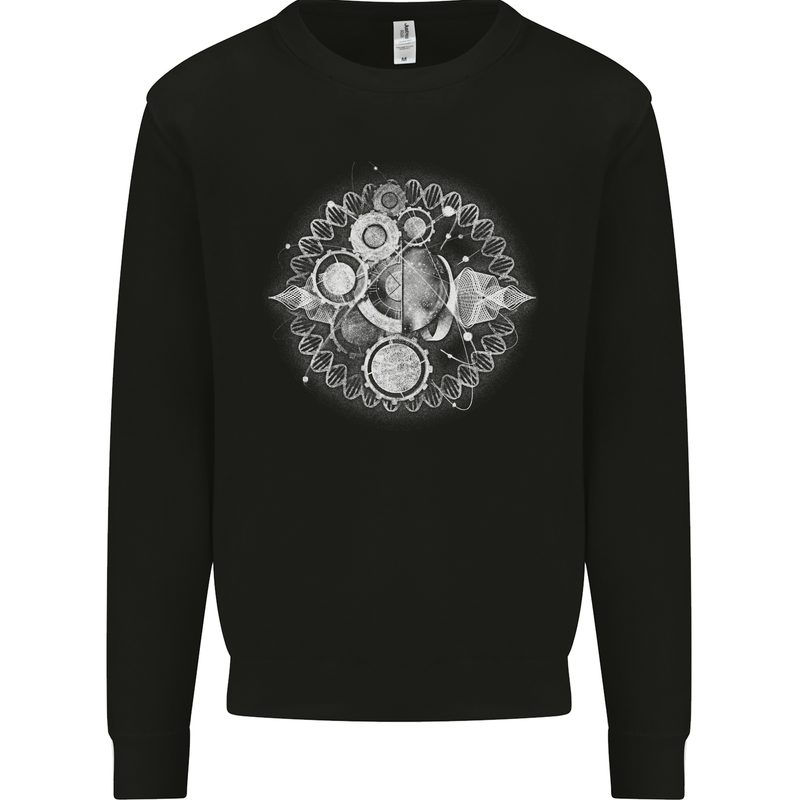 Universe Clock Cosmos Planets Space Mens Sweatshirt Jumper Black