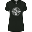 Universe Clock Cosmos Planets Space Womens Wider Cut T-Shirt Black
