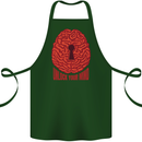 Unlock Your Mind Intelligence Psychology Cotton Apron 100% Organic Forest Green