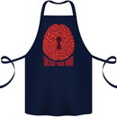 Unlock Your Mind Intelligence Psychology Cotton Apron 100% Organic Navy Blue