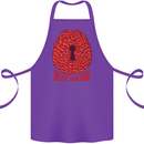 Unlock Your Mind Intelligence Psychology Cotton Apron 100% Organic Purple