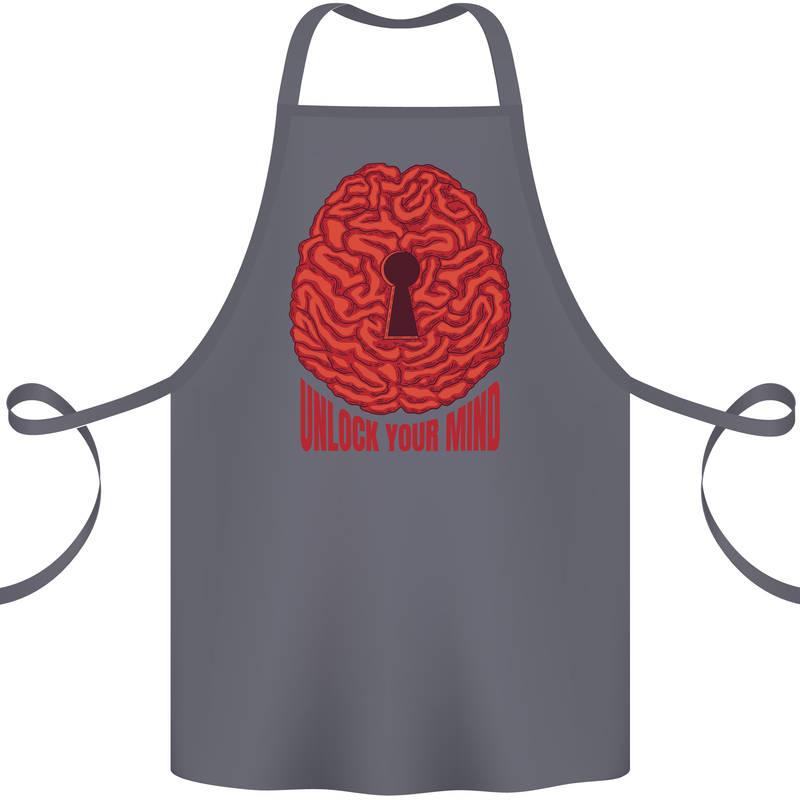Unlock Your Mind Intelligence Psychology Cotton Apron 100% Organic Steel