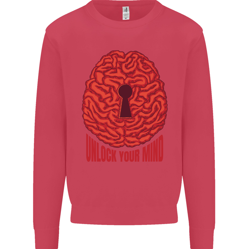 Unlock Your Mind Intelligence Psychology Kids Sweatshirt Jumper Heliconia