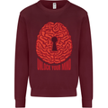Unlock Your Mind Intelligence Psychology Kids Sweatshirt Jumper Maroon
