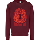 Unlock Your Mind Intelligence Psychology Kids Sweatshirt Jumper Maroon
