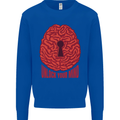 Unlock Your Mind Intelligence Psychology Kids Sweatshirt Jumper Royal Blue
