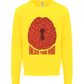 Unlock Your Mind Intelligence Psychology Kids Sweatshirt Jumper Yellow