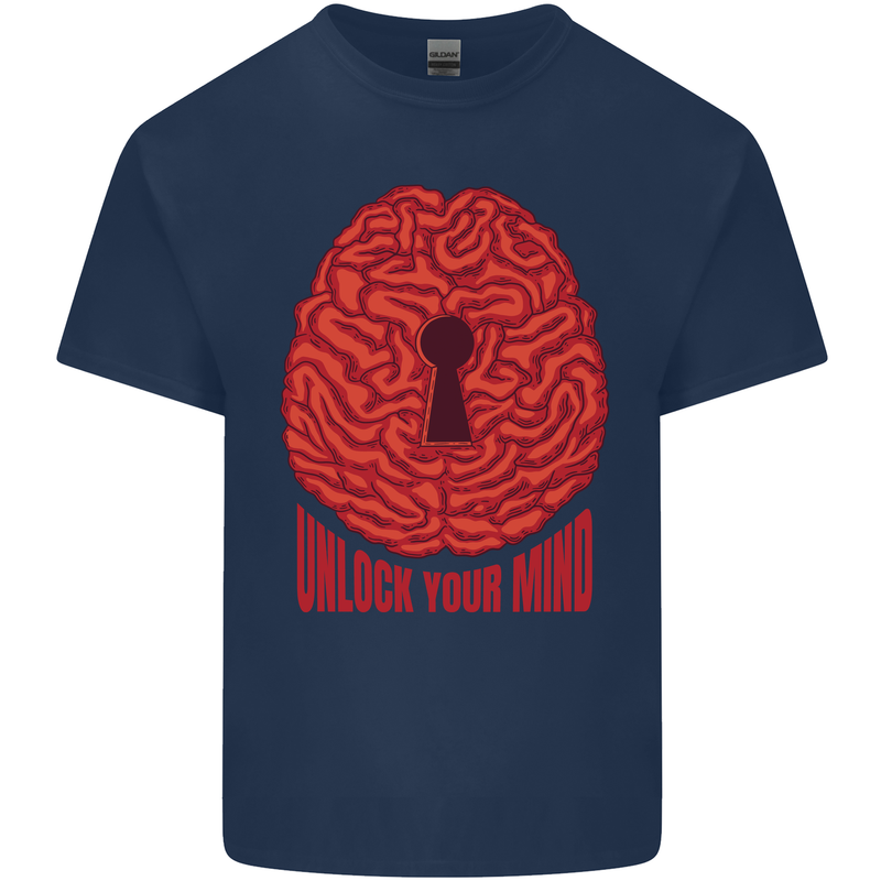 Unlock Your Mind Intelligence Psychology Kids T-Shirt Childrens Navy Blue
