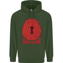 Unlock Your Mind Intelligence Psychology Mens 80% Cotton Hoodie Forest Green