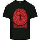 Unlock Your Mind Intelligence Psychology Mens Cotton T-Shirt Tee Top Black