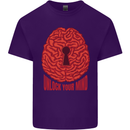 Unlock Your Mind Intelligence Psychology Mens Cotton T-Shirt Tee Top Purple