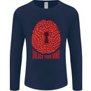 Unlock Your Mind Intelligence Psychology Mens Long Sleeve T-Shirt Navy Blue
