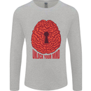 Unlock Your Mind Intelligence Psychology Mens Long Sleeve T-Shirt Sports Grey