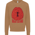 Unlock Your Mind Intelligence Psychology Mens Sweatshirt Jumper Caramel Latte