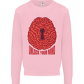 Unlock Your Mind Intelligence Psychology Mens Sweatshirt Jumper Light Pink