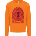 Unlock Your Mind Intelligence Psychology Mens Sweatshirt Jumper Orange