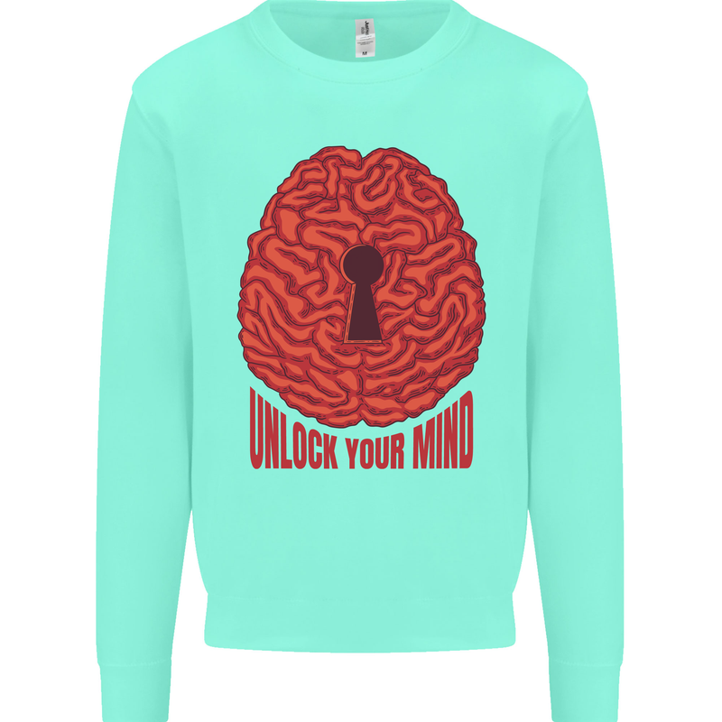Unlock Your Mind Intelligence Psychology Mens Sweatshirt Jumper Peppermint
