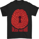 Unlock Your Mind Intelligence Psychology Mens T-Shirt 100% Cotton Black