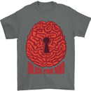 Unlock Your Mind Intelligence Psychology Mens T-Shirt 100% Cotton Charcoal