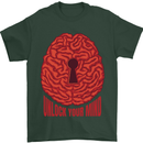 Unlock Your Mind Intelligence Psychology Mens T-Shirt 100% Cotton Forest Green