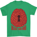 Unlock Your Mind Intelligence Psychology Mens T-Shirt 100% Cotton Irish Green
