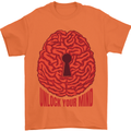 Unlock Your Mind Intelligence Psychology Mens T-Shirt 100% Cotton Orange