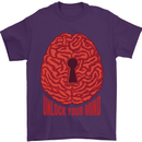 Unlock Your Mind Intelligence Psychology Mens T-Shirt 100% Cotton Purple