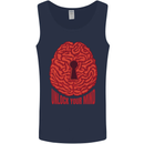 Unlock Your Mind Intelligence Psychology Mens Vest Tank Top Navy Blue