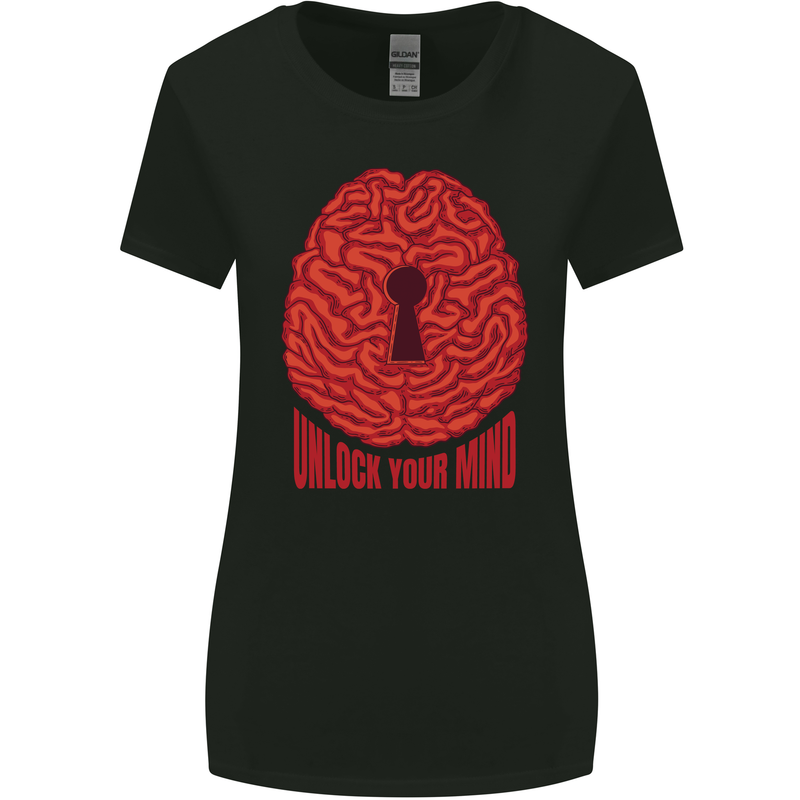 Unlock Your Mind Intelligence Psychology Womens Wider Cut T-Shirt Black