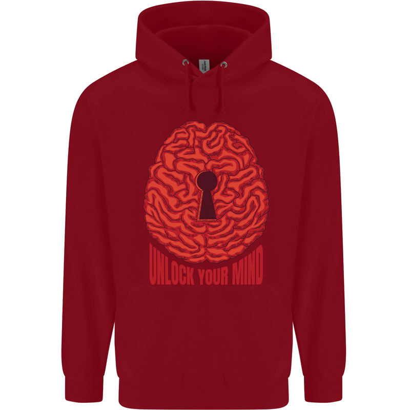 Unlock Your Mind Psychology Psychologist Childrens Kids Hoodie Red