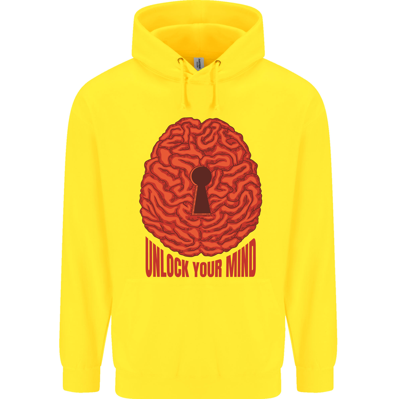 Unlock Your Mind Psychology Psychologist Childrens Kids Hoodie Yellow