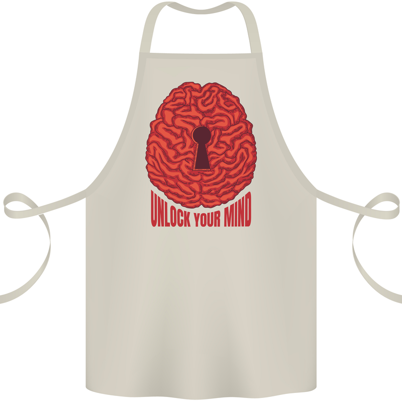Unlock Your Mind Psychology Psychologist Cotton Apron 100% Organic Natural