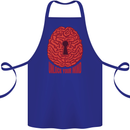Unlock Your Mind Psychology Psychologist Cotton Apron 100% Organic Royal Blue