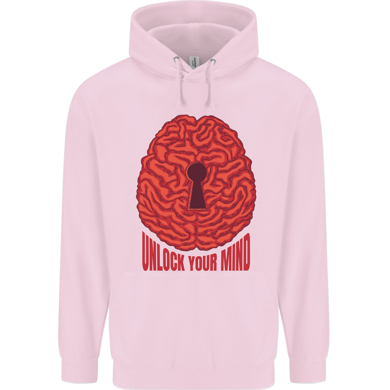 Unlock Your Mind Psychology Psychologist Mens 80% Cotton Hoodie Light Pink