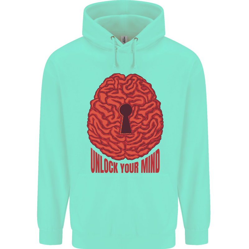 Unlock Your Mind Psychology Psychologist Mens 80% Cotton Hoodie Peppermint